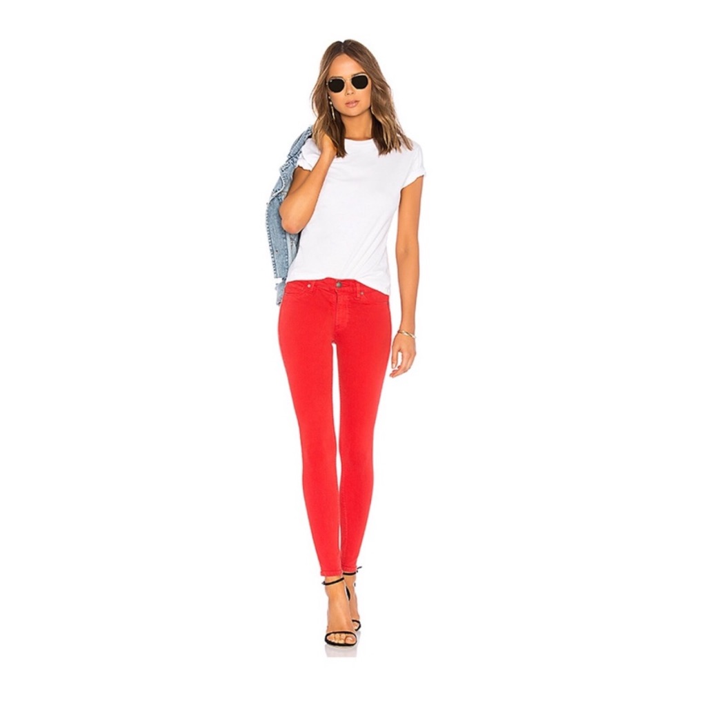 Hudson Jeans Nico Super Skinny Midrise Red Jeans Jeggings 28